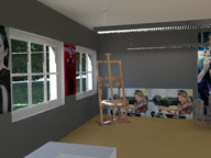 Click to see it big 3D-Molell, Detail aus dem Film 'Kartondorf'